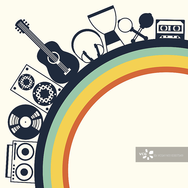 扁平风格乐器背景图片素材