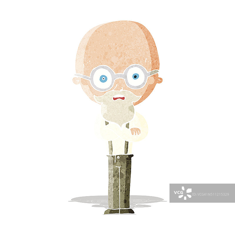 卡通风格的恼怒老人图片素材