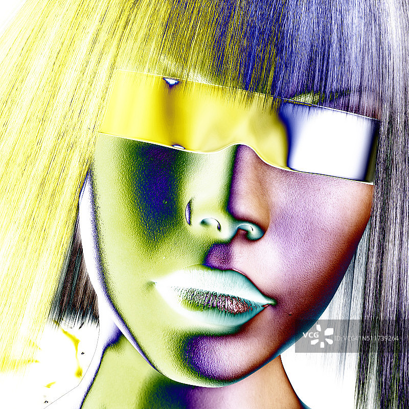 数字女性面部图片素材