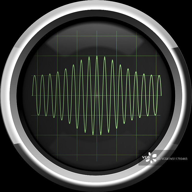 示波器屏幕上的调幅信号图片素材