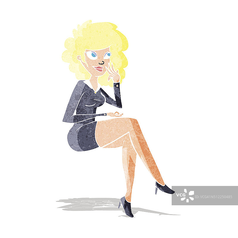 坐着的办公室女人卡通图片素材