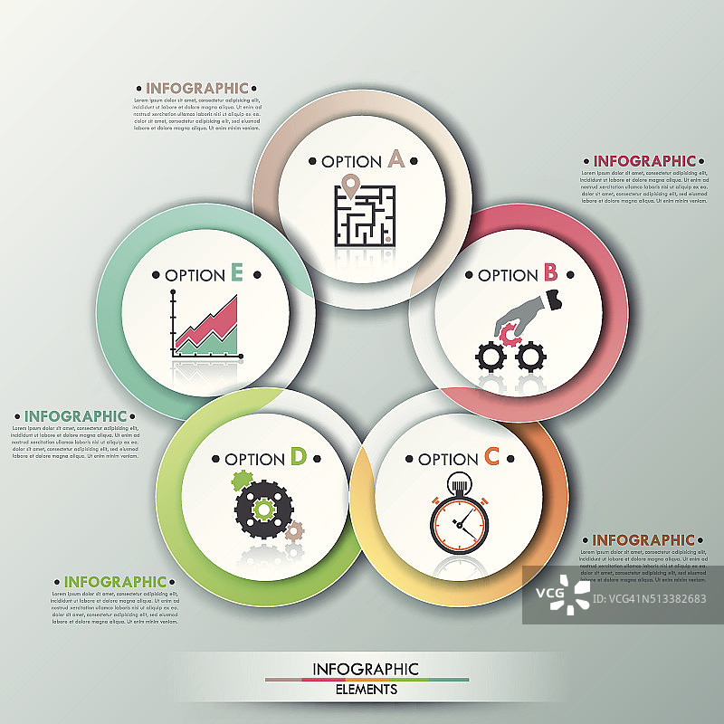 现代信息图形选项横幅。图片素材