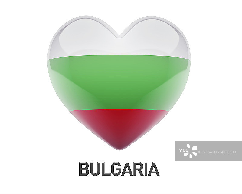 保加利亚国旗心形图标图片素材