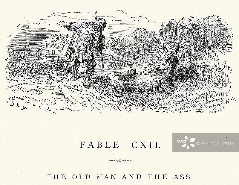 拉封丹寓言 - 老人和驴图片素材