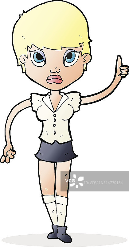 有想法的卡通美女图片素材