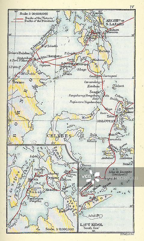 南部拉德龙群岛古地图图片素材