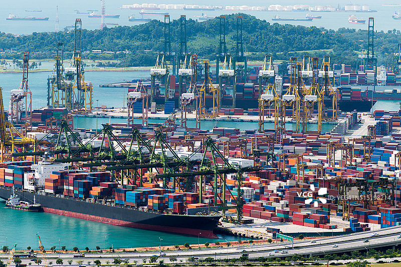 新加坡集装箱港口图片素材