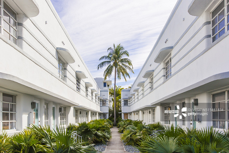 美国佛罗里达州迈阿密南海滩的装饰艺术建筑图片素材