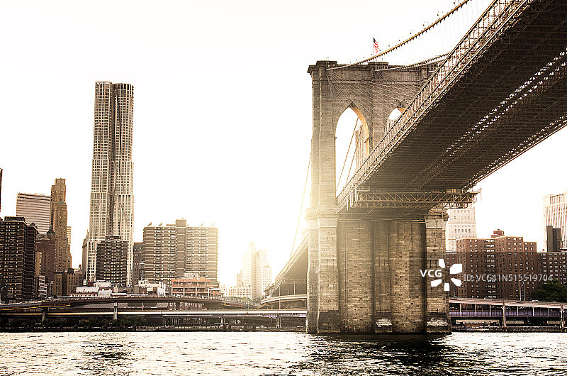纽约市布鲁克林大桥图片素材