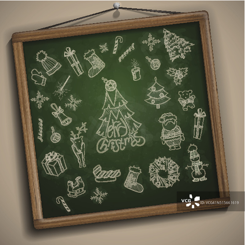 手绘圣诞节套装图片素材