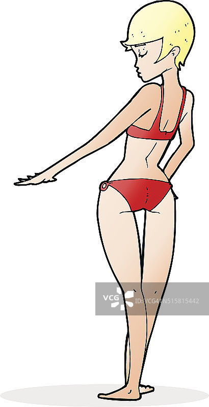 卡通比基尼女郎图片素材