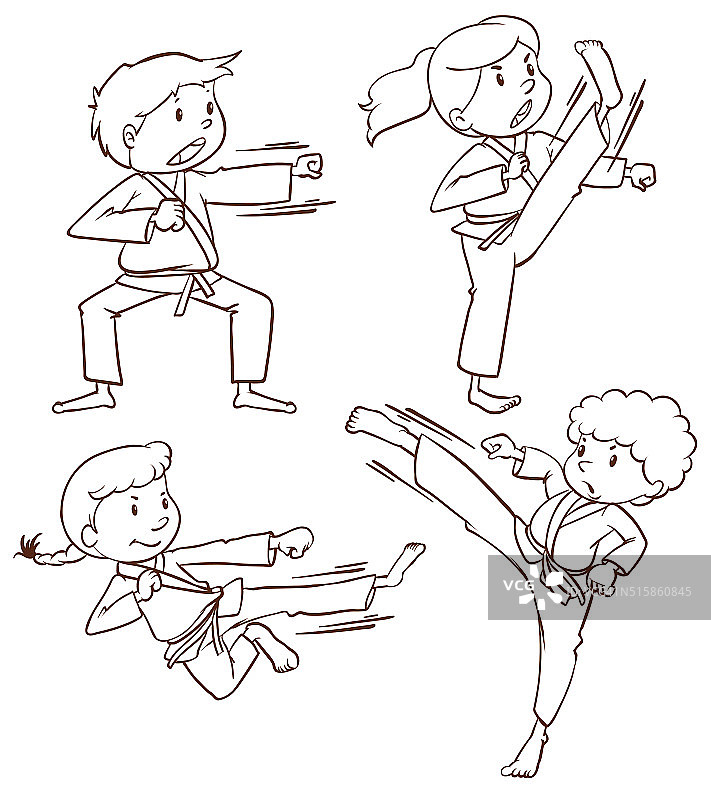 人物武术速写图片素材