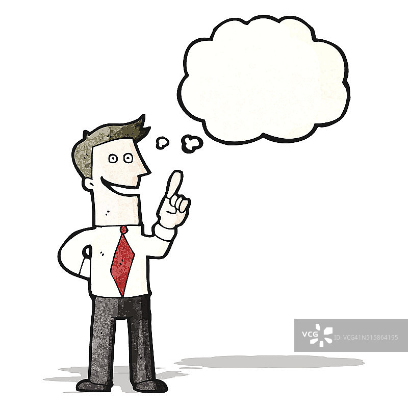 有绝妙想法的卡通男人图片素材