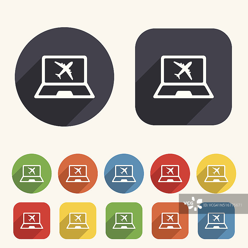 在线办理登机牌：飞机标志，旅行图片素材