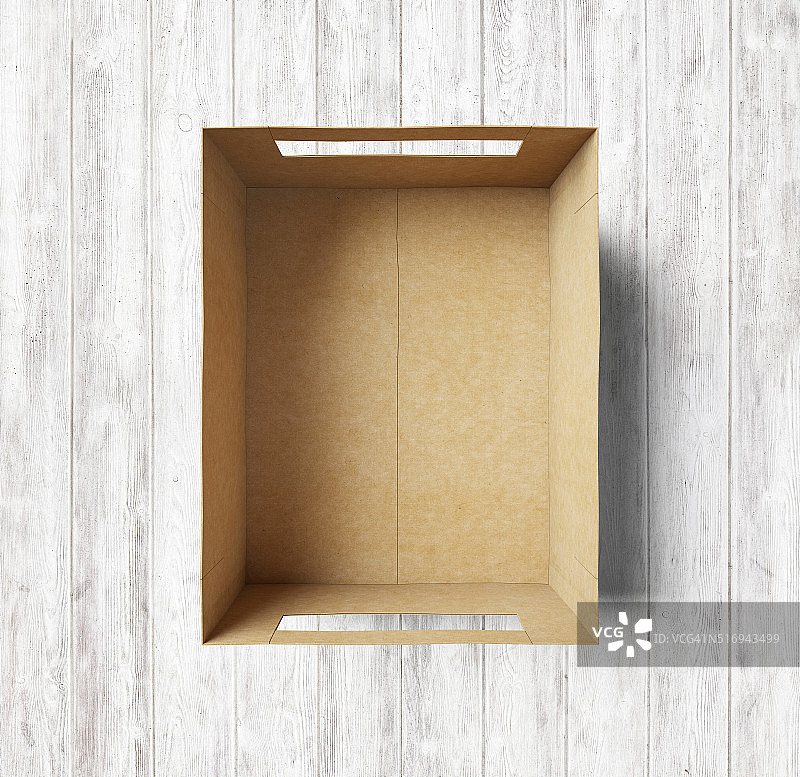 木质背景上的空盒子图片素材