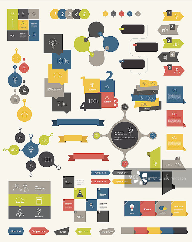 扁平化信息图表设计合集图片素材