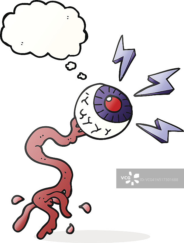 卡通万圣节眼球想法泡泡图片素材