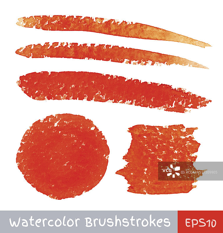 红色水彩笔刷笔触图片素材