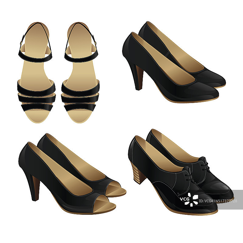 经典鞋款矢量插画图片素材