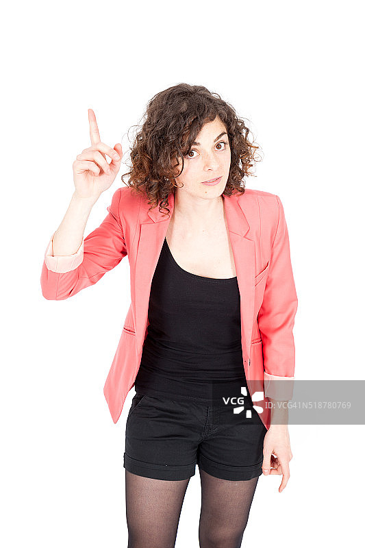 美丽的女人在不同的衣服里有不同的表情图片素材