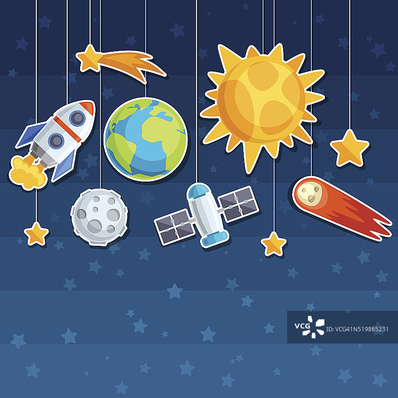 太阳系、行星和天体背景图片素材