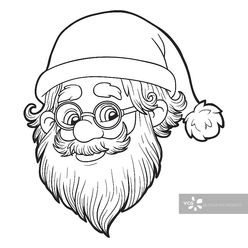 圣诞老人涂色书图片素材