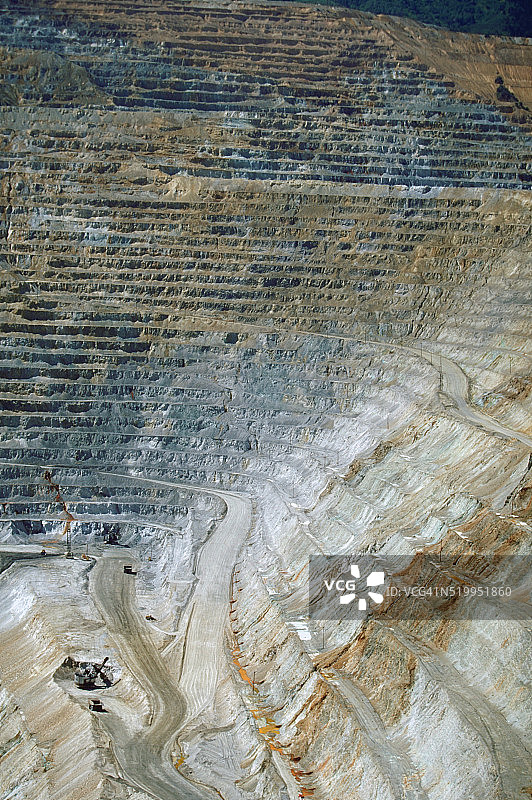 Kennecott铜矿的阶梯式矿坑图片素材