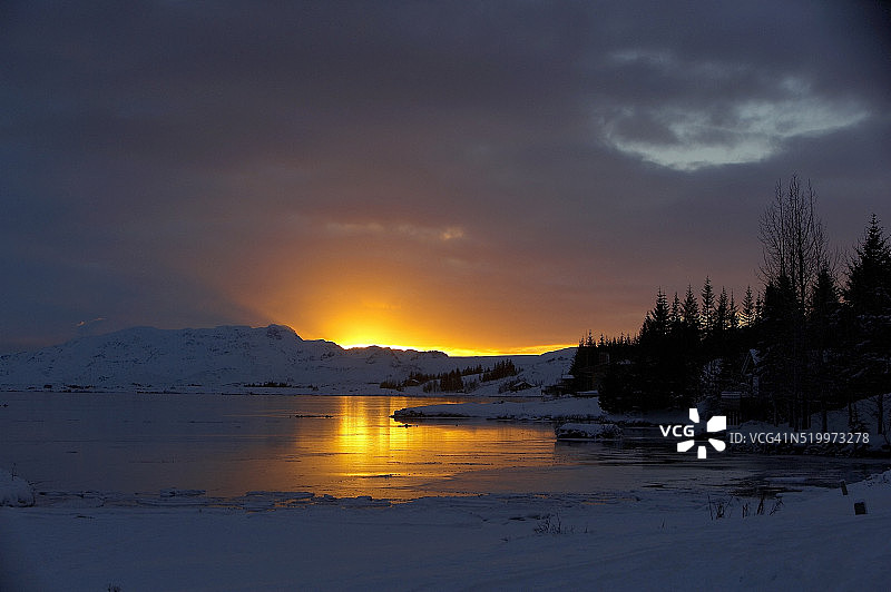 辛格维利尔国家公园日落图片素材