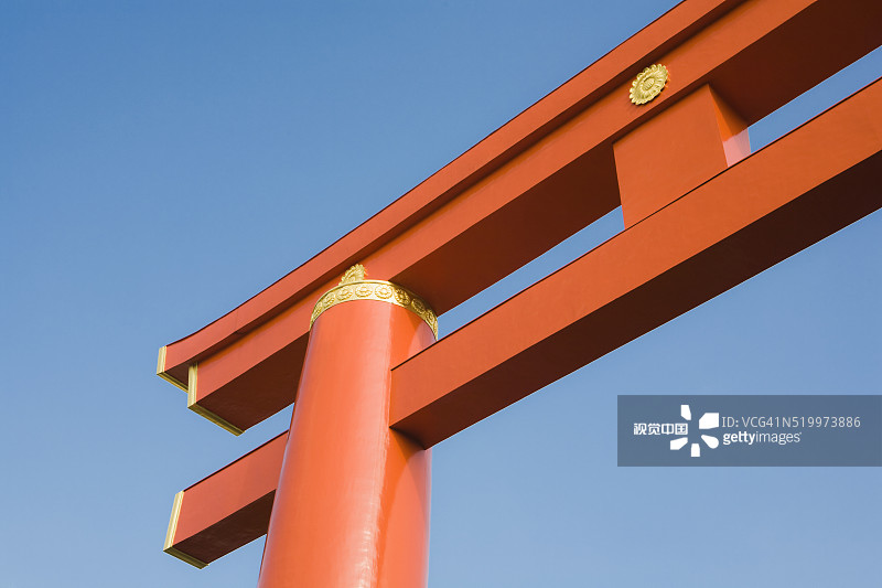 京都平安神宫鸟居细节图片素材