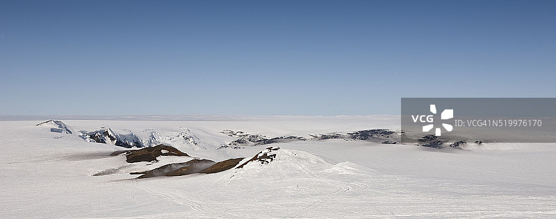 格里姆斯沃特火山坑，瓦特纳冰川冰盖，冰岛，2010年图片素材