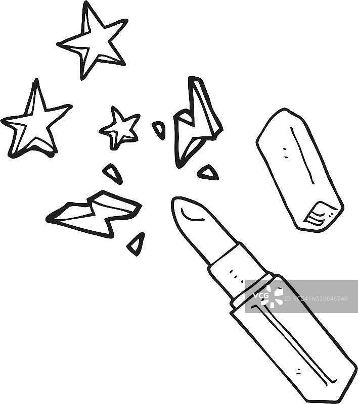 黑白卡通鲜艳的口红图片素材