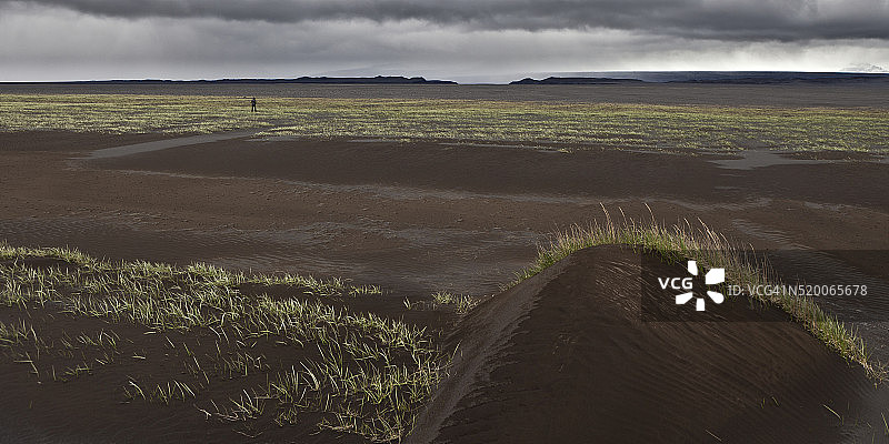 冰岛斯凯达拉尔平原火山灰覆盖图片素材