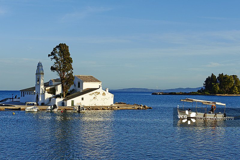 希腊爱奥尼亚群岛科孚岛弗拉赫纳修道院图片素材