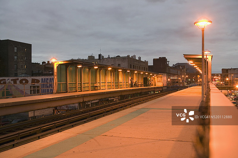 布鲁克林的长岛铁路站台图片素材
