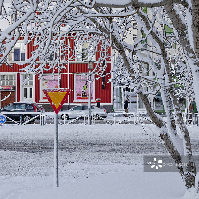 冰岛雷克雅未克雪景图片素材