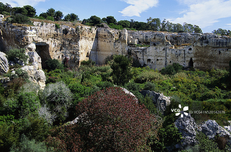 锡拉丘兹的拉托米亚德尔帕拉迪索悬崖图片素材