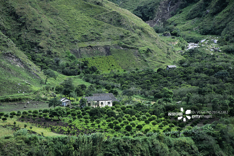 厄瓜多尔的乡村别墅和山谷图片素材