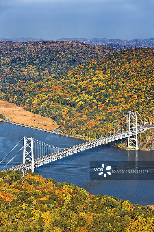 哈德逊河谷的熊山大桥图片素材