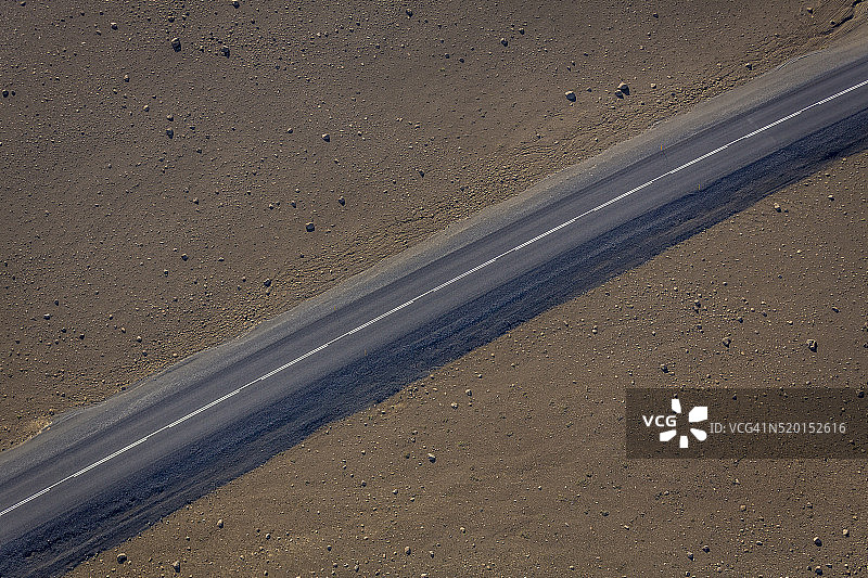 冰岛北部荒凉公路鸟瞰图片素材