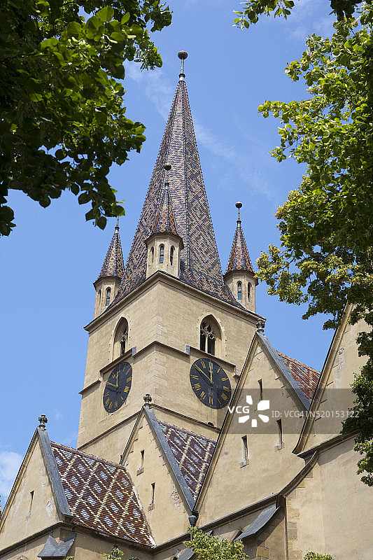 锡比乌福音教堂，罗马尼亚图片素材