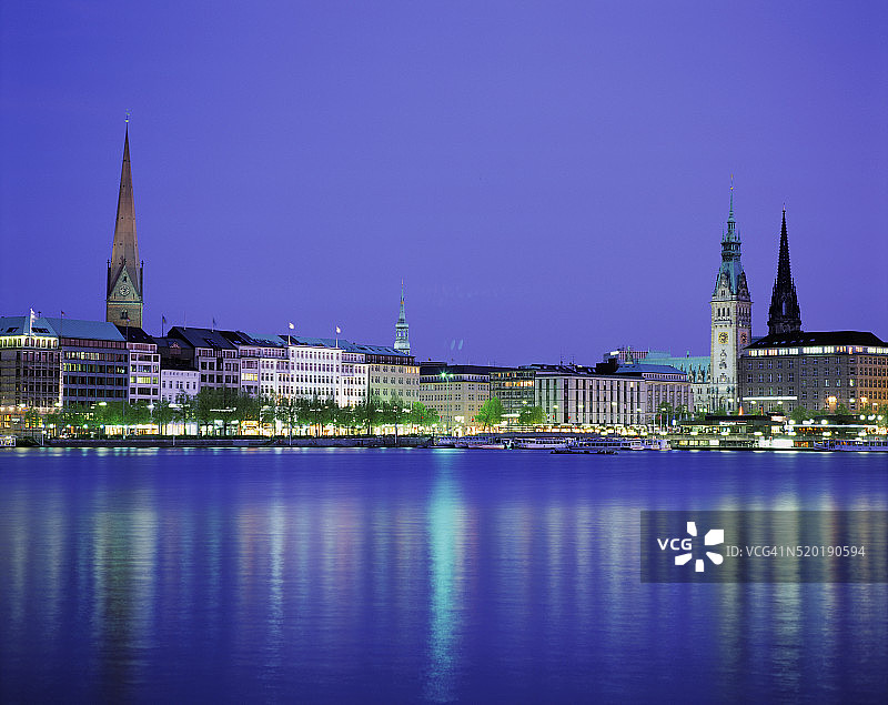 汉堡和比嫩阿尔斯特湖图片素材