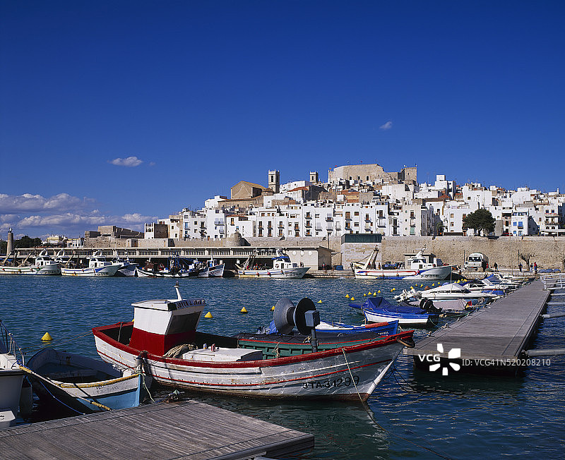 西班牙阿扎哈海岸佩尼斯科拉港口图片素材