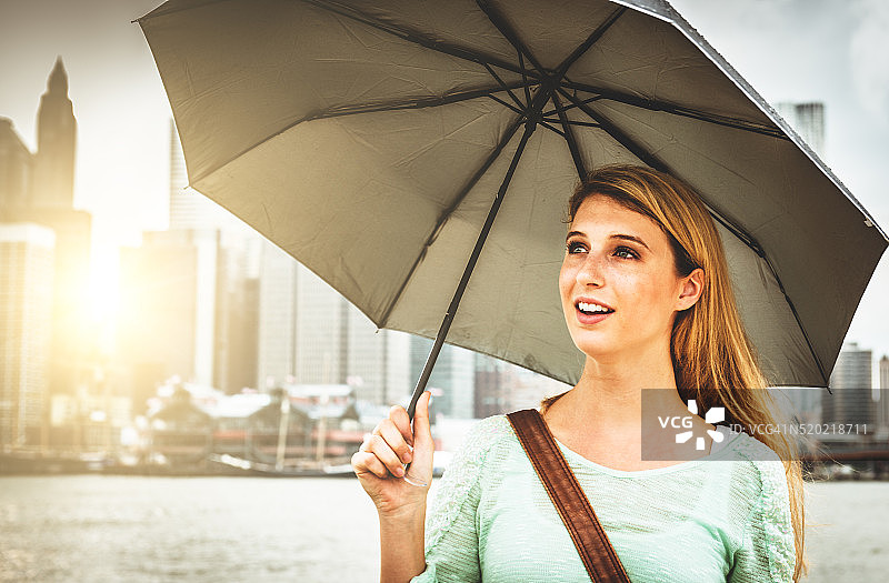 曼哈顿的雨景图片素材