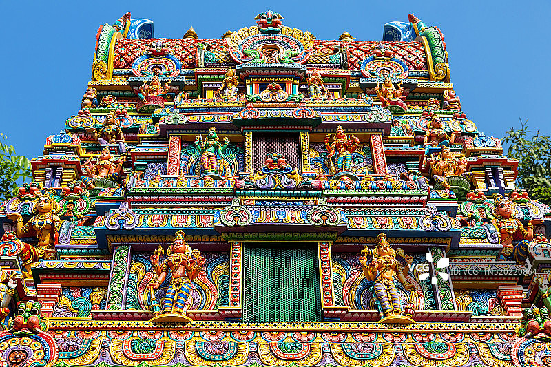 西隆路马里安曼印度庙的外部细节图片素材