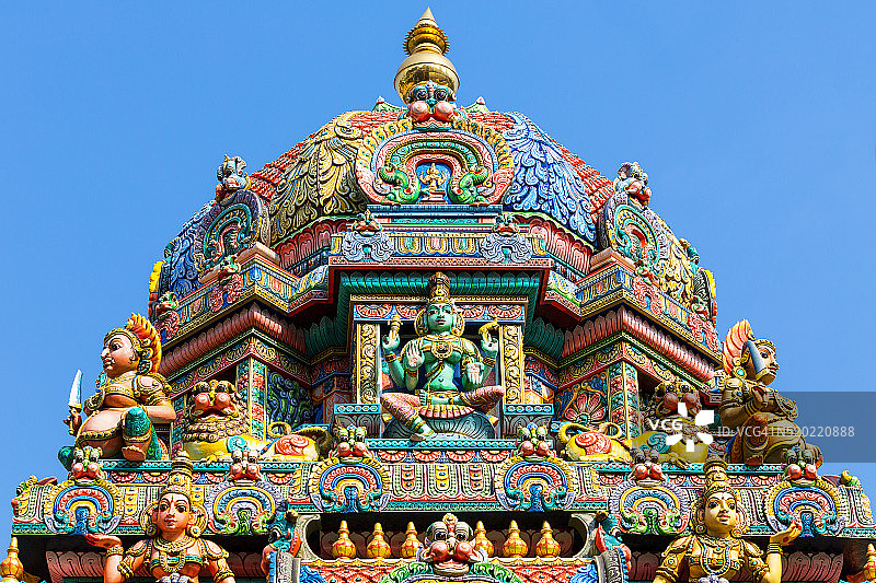 西隆路马里安曼印度庙的外部细节图片素材