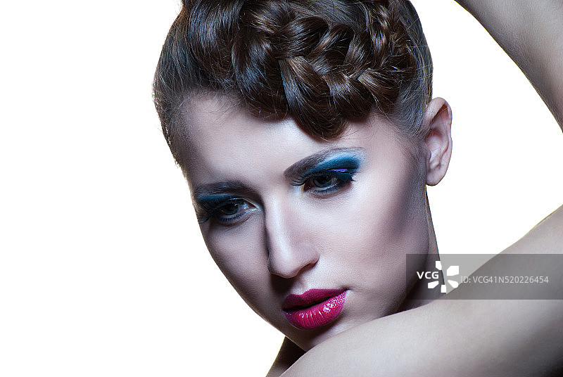 时尚美女面部特写图片素材