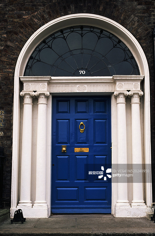 都柏林的格鲁吉亚风格门图片素材