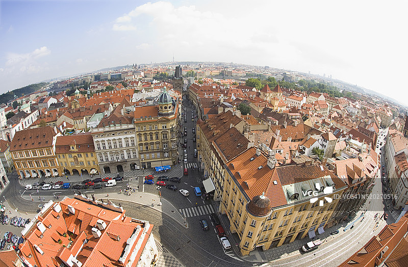 从圣尼古拉斯教堂看小城区广场图片素材