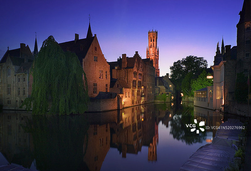 运河日落图片素材