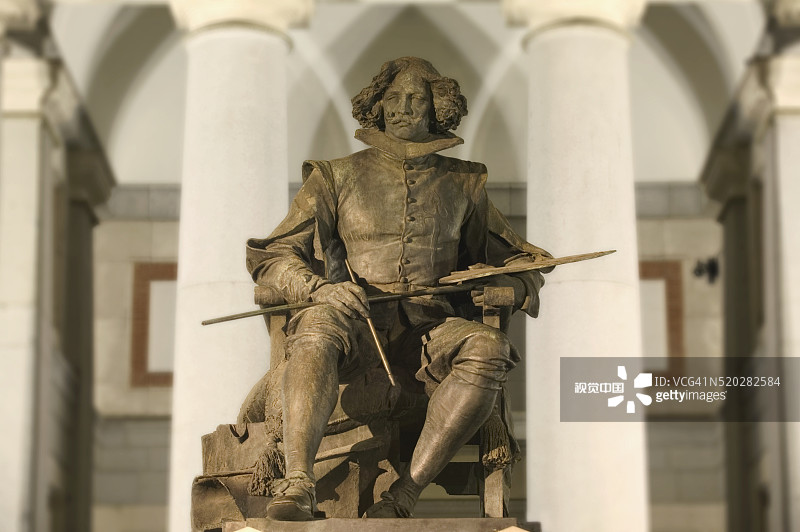 普拉多博物馆外的委拉斯开兹纪念碑图片素材